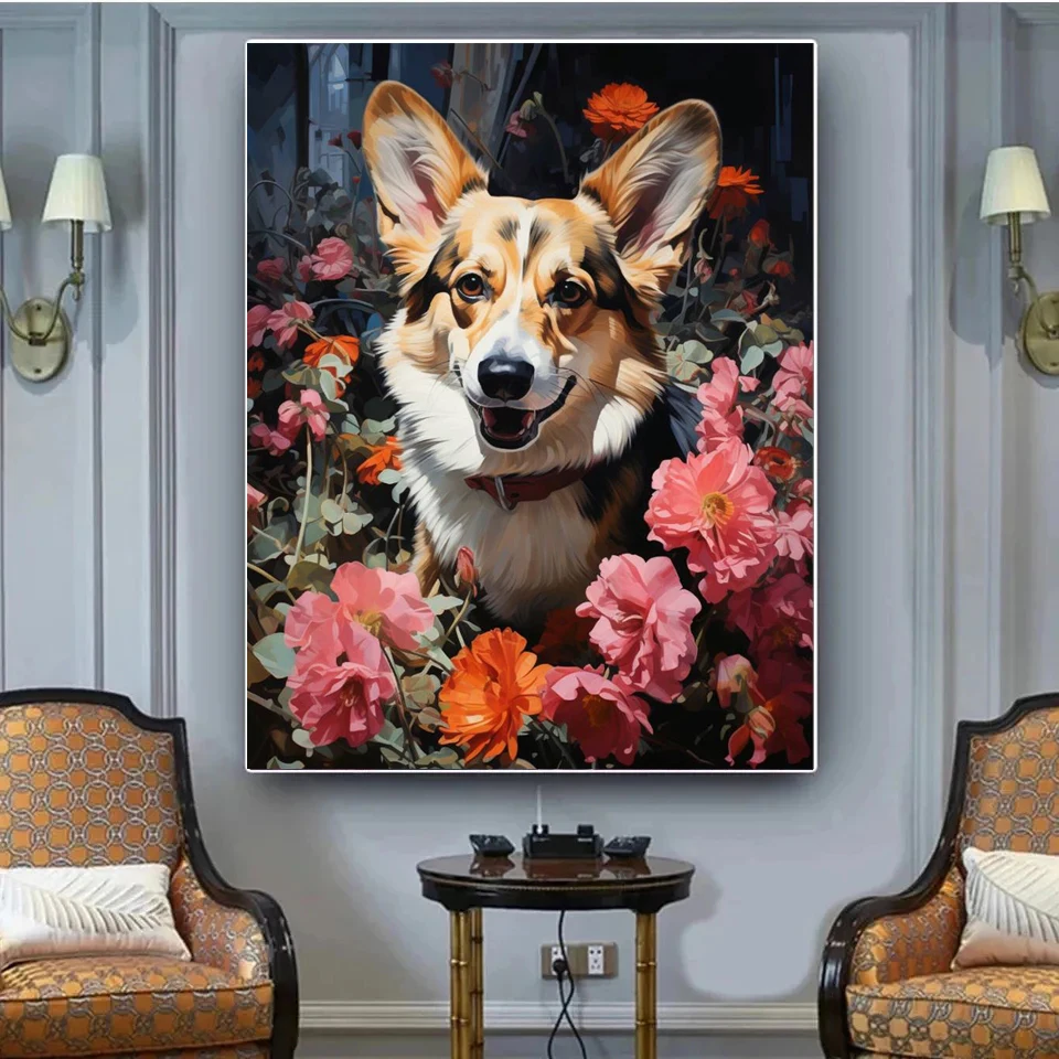 Diamond Painting Dog Full Square Drill 5D DIY Diamond Embroidery Animals Mosaic Sale Rhinestone Art Home Decor image 2