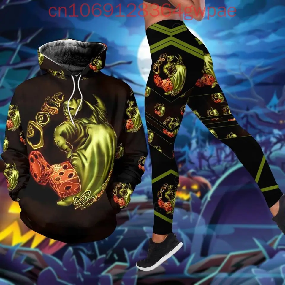 Oogie Boogie Halloween Hoodie and Leggings Women's Set the Nightmare before Christmas Hoodie Yoga Pants Set Disney Tracksuit Set