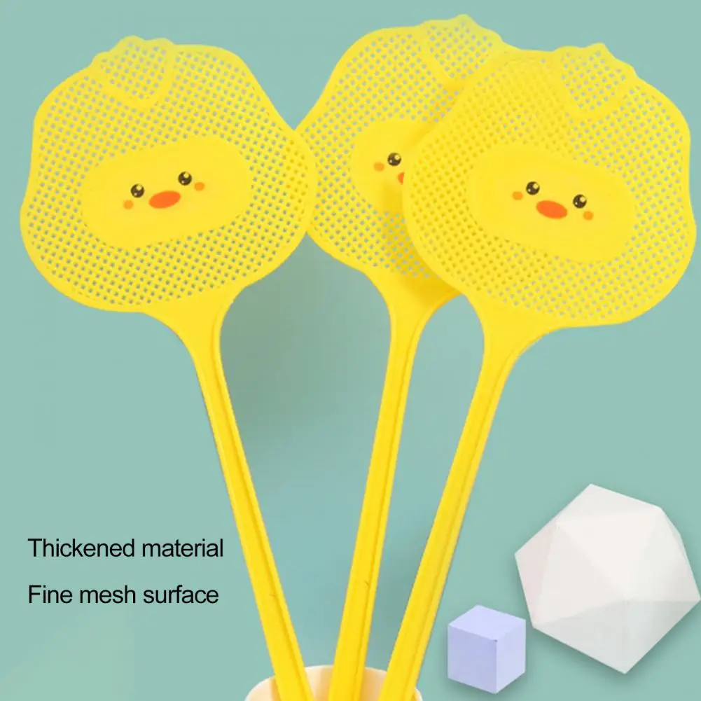 

2Pcs Fly Swatter Effective Fly Control Long Handle Fly Swat Shatter Cartoon Shape Flyswatter Flapper Insect Killer for Indoor