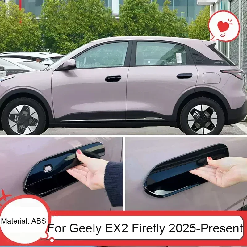 Car ABS Door Handle Cover Anti Scratch Waterproof Durable Exterior Door Bowl Accessory For GEELY EX2 FIREFLY 2025-Present