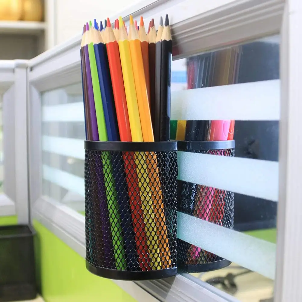 Магнитный держатель для ручек для доски, холодильника, прочный, легкий, сетчатый, для хранения, магнитная корзина, шкафчик, органайзер, аксессуары