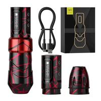 Máquina de tatuaje inalámbrica MAX, Motor sin escobillas sin núcleo con batería de gran capacidad de 4,0 MM de carrera, 2400mAh, con 2 baterías para maquillaje permanente