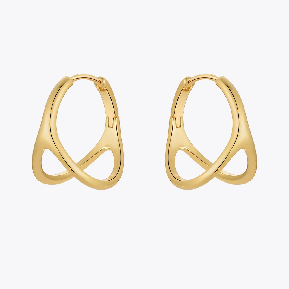 ENFASHION Geometric Piercing Earings Gold Color Pendientes New In Hoop Earrings For Women Fashion Jewelry Wholesale E221448