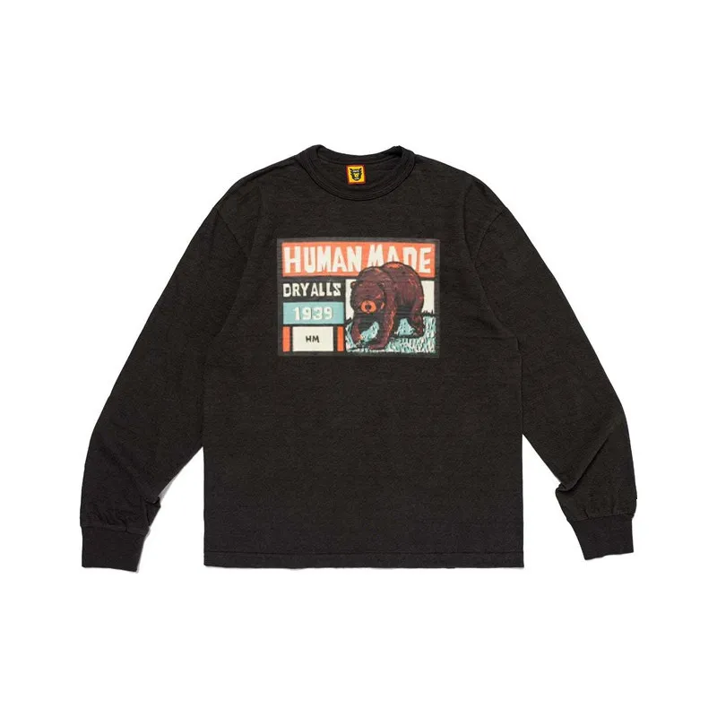 2026 New Human Made Animal Graphic L/S Tee Relaxed Fit Unisex Streetwear