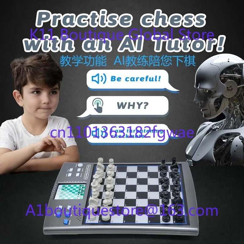Beginners chess computer electronic board with talking English Germany magnetic chess pieces Self Teaching Program