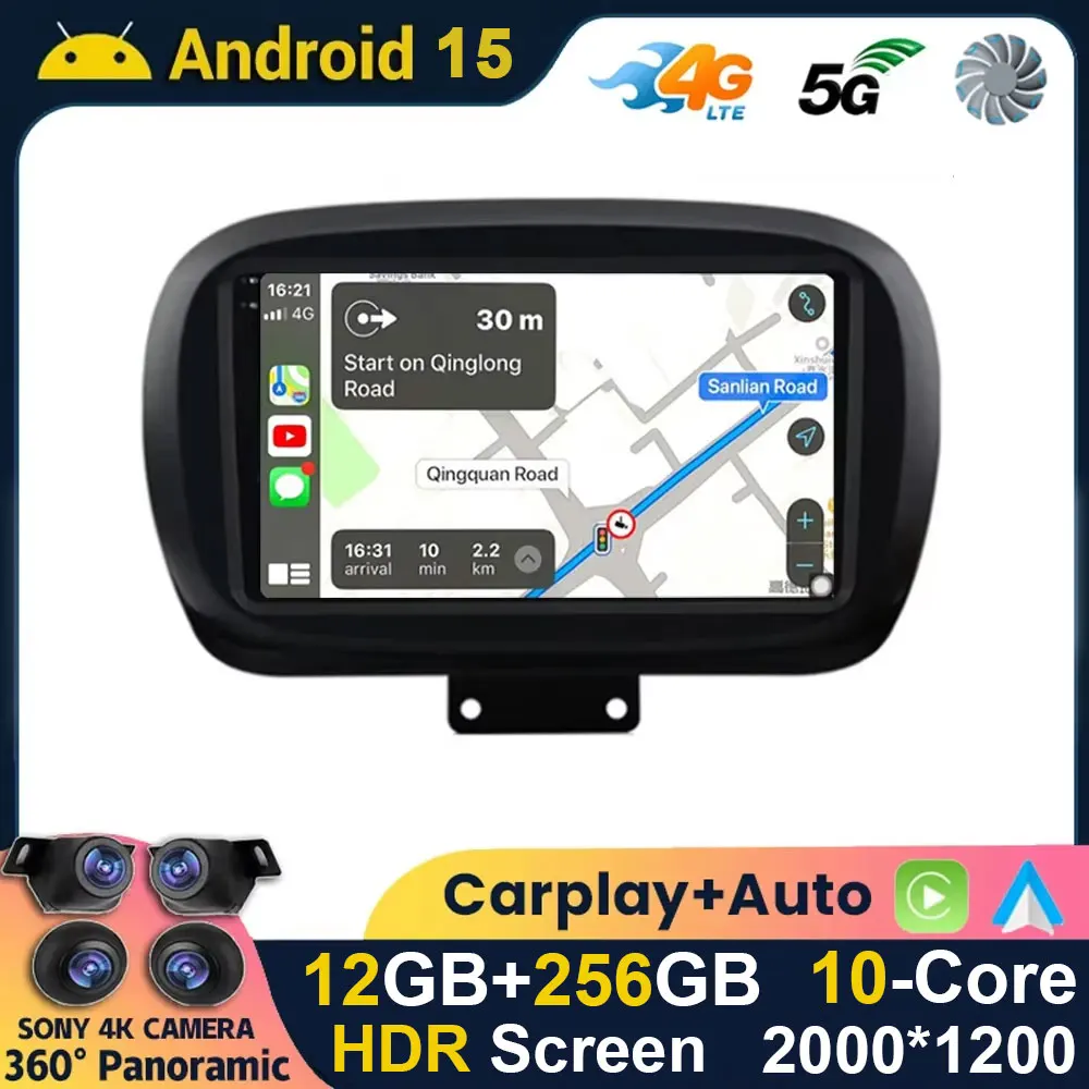

Android 15 Android авто радио для Fiat 500X 2014 2015 2016 2017 2018 2019 2020 автомобильный радиоприемник мультимедийный GPS-навигатор трек Carplay