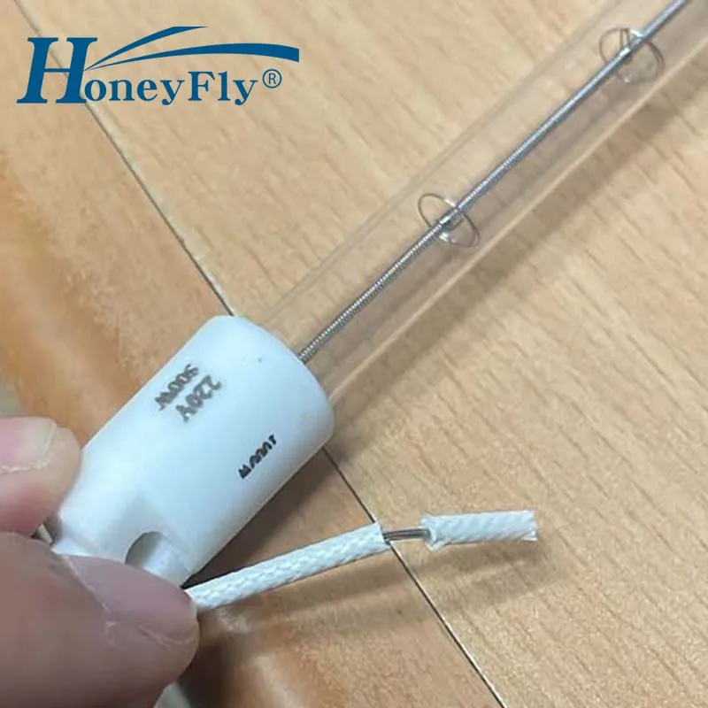 HoneyFly 10pcs IR Pet Heating Lamp Bulbs 220V 800W SC06 500mm Clear Filament Quartz Heating Element Customized Support