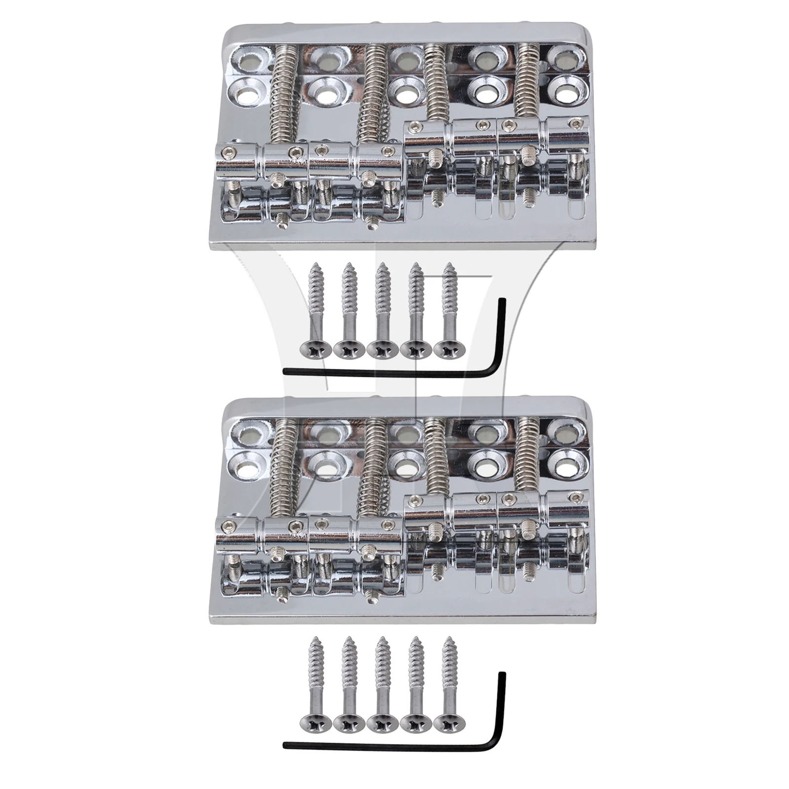 2 Sets Zinc Alloy 4 String Bass Bridge Silver for Guitar Bridge Development