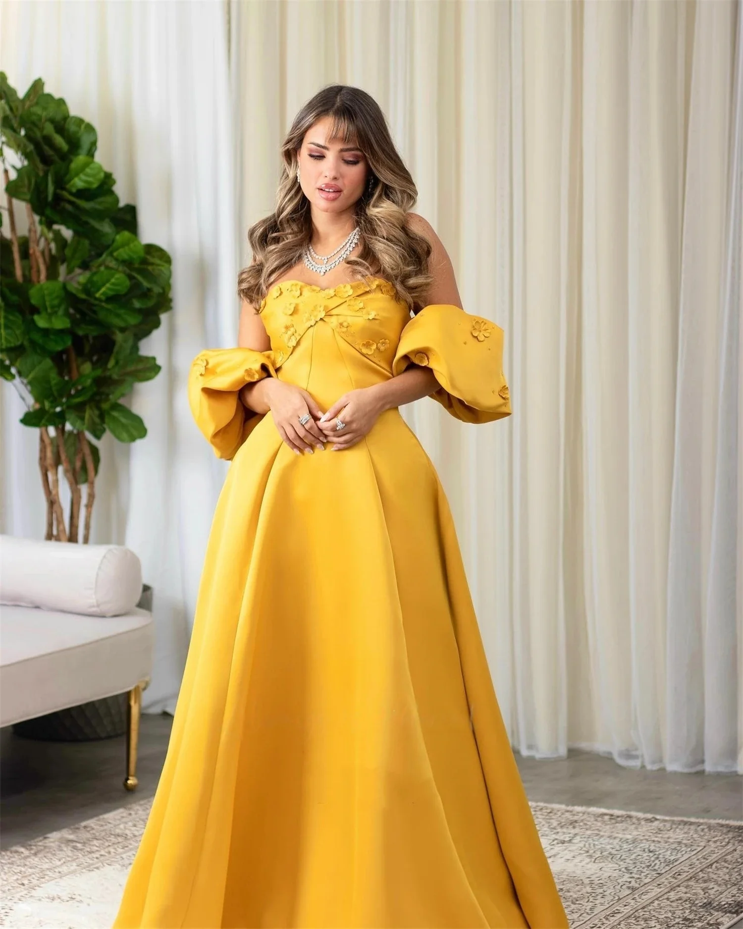 

Желтое вечернее платье с цветочным принтом на заказ, вечерние платья Pastrol, унисекс, Джерси в стиле ретро, Дубай, Саудовская Аравия, выпускной, по индивидуальному заказу