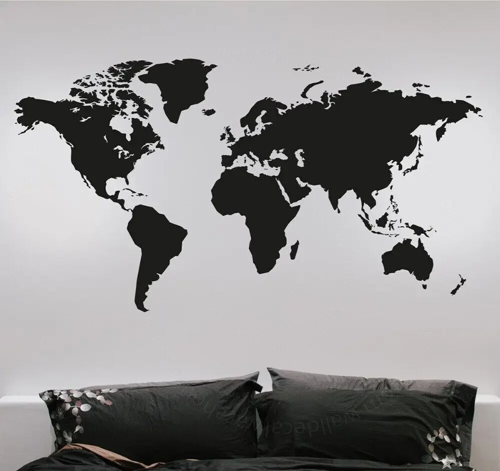 Fashion Large World Map Wall Stickers Creative Vinyl  Art Bedroom Home Decorations Decals Removable Graphic ZA993