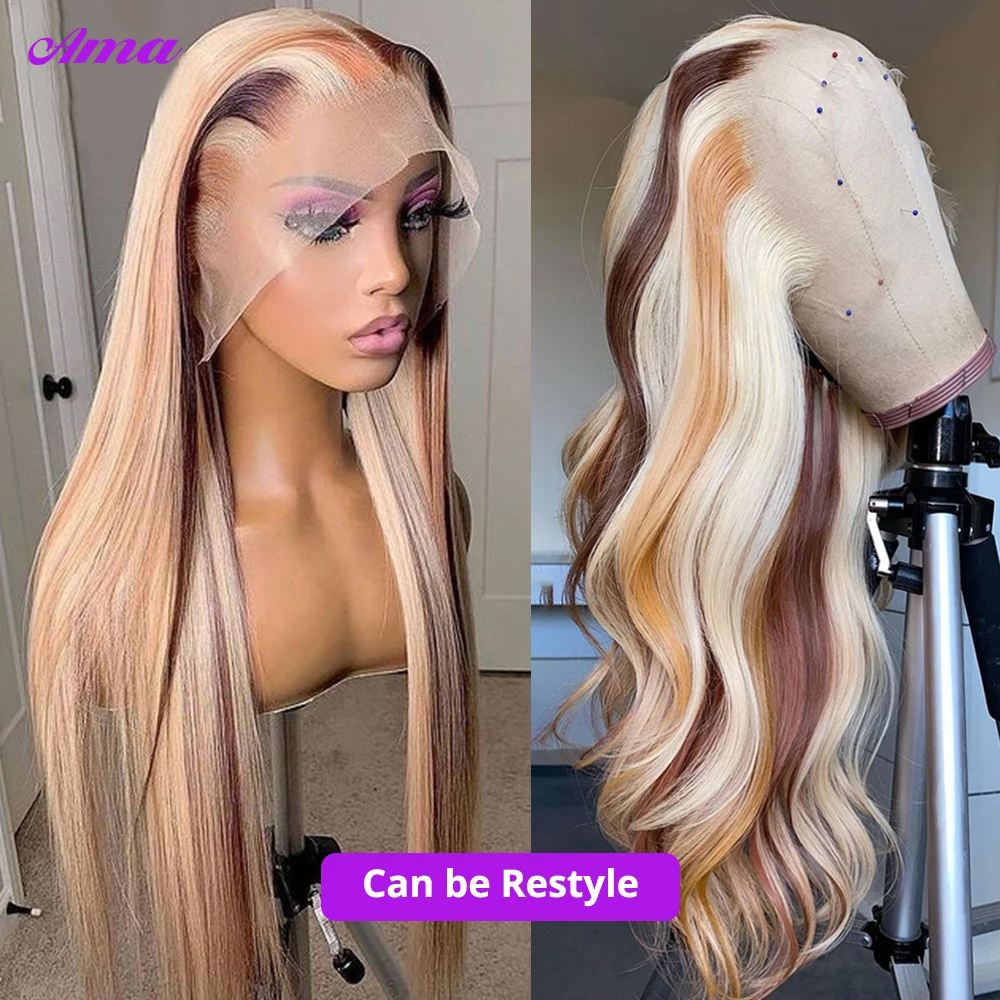 30 Inch Honey Blonde Brown Lace Front Human Hair Wigs 613 Lace Frontal Wig 13x4 Colored Lace Front Wig Human Hair Wigs For Women