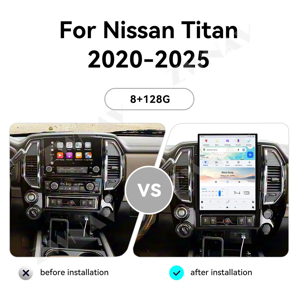 15.6 Inch Touch Screen Carplay Car Radio For Nissan Titan 2020-2025 Android 15 GPS Navigation Multimedia Player Head Unit Auto