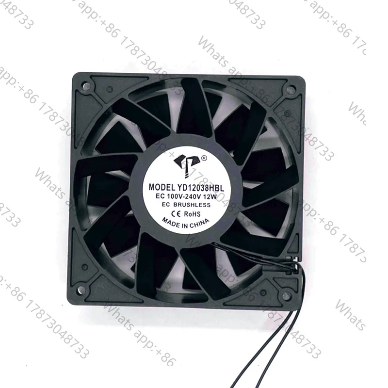 Boosting EC12038 110V-240V Wide Voltage Universal Cooling Fan 12cm AC 220V High Airflow Power Supply Cabinet Ventilation Fan