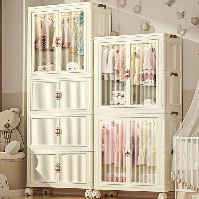 Bedroom Mobile Children Wardrobes Plastic Girls Clothes Shelves Children Wardrobes Shoe Rack Placard Enfant Furniture