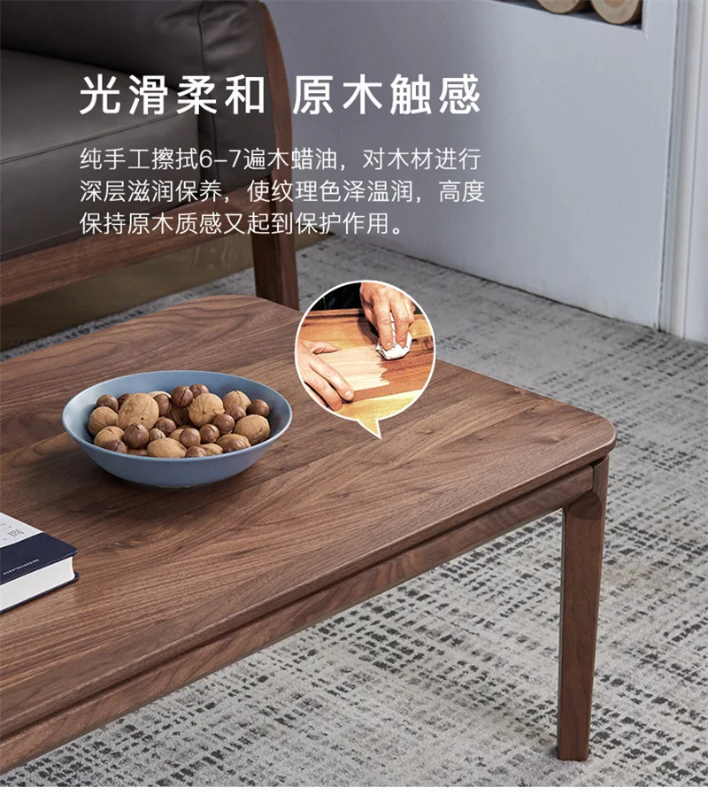 Solid Wood Living Room Tea Table Japanese Simple Log Side Table Table