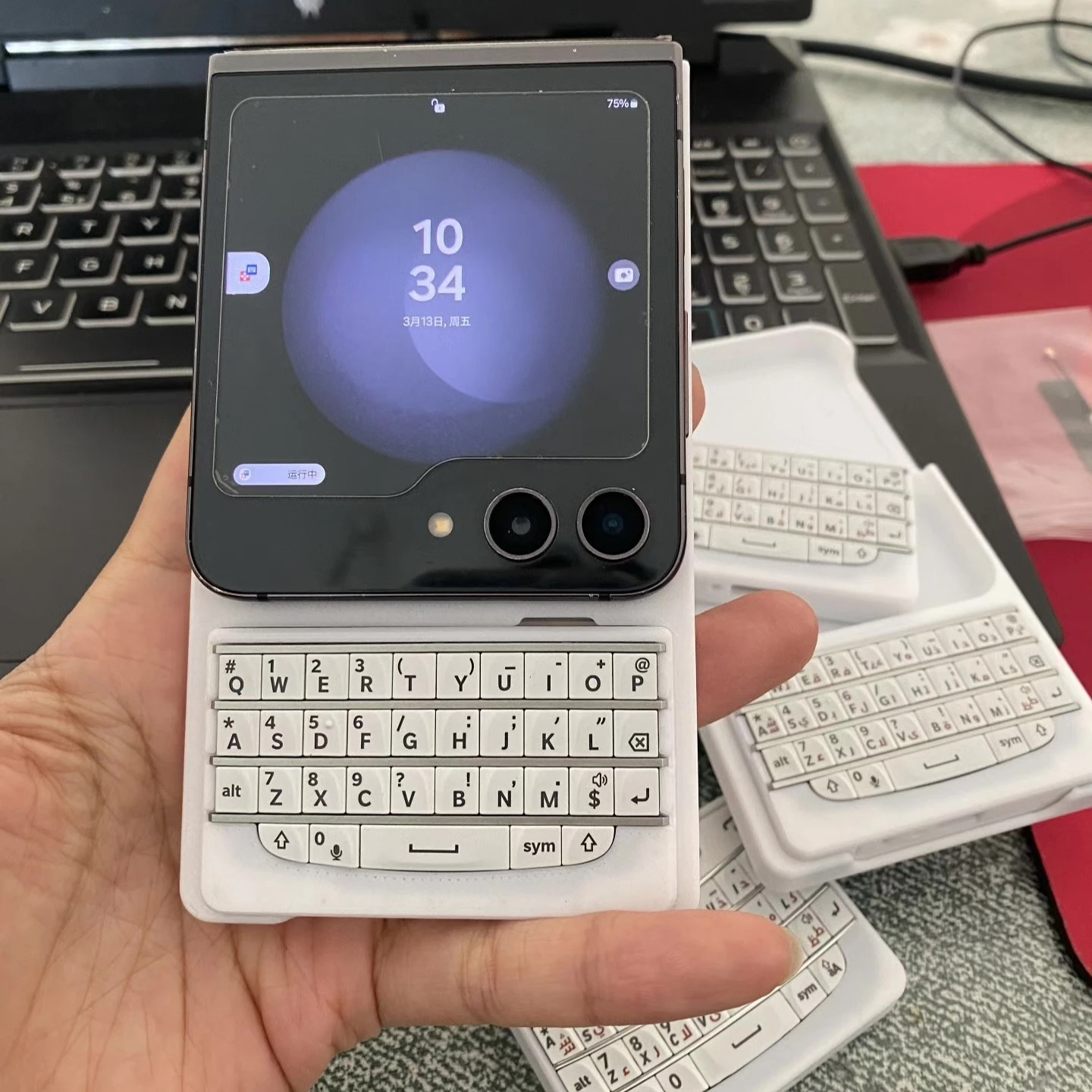 New Blackberykbd Q10 Mini Keyboard Customized Bluetooth 3D Printed Shell for Zflip/mixflip2/purax Lightweight Office Keyboard