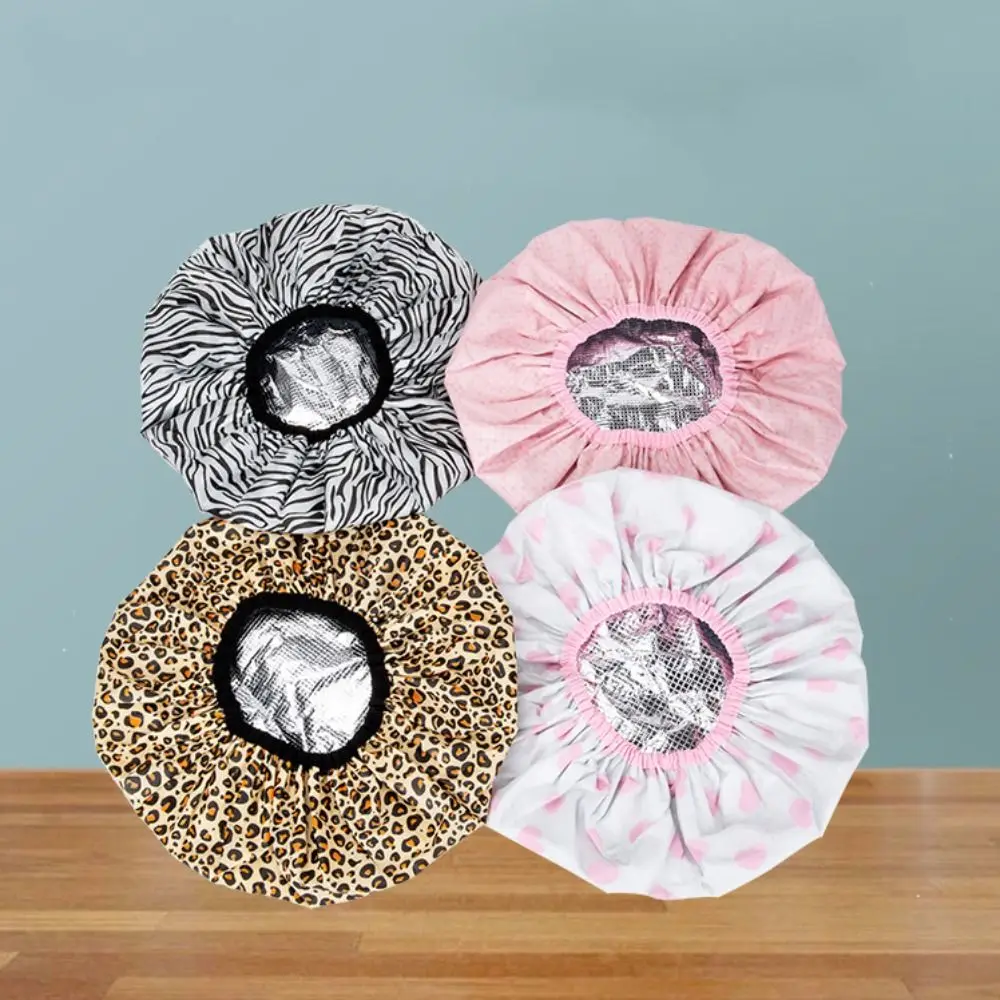 

Милая шапка из оловянной фольги Уход за волосами Утолщенная шапочка для душа Гладкая шапочка для выпечки с маслом для волос Термостатическая шапочка для маски для волос Паровая маска для волос Кепка