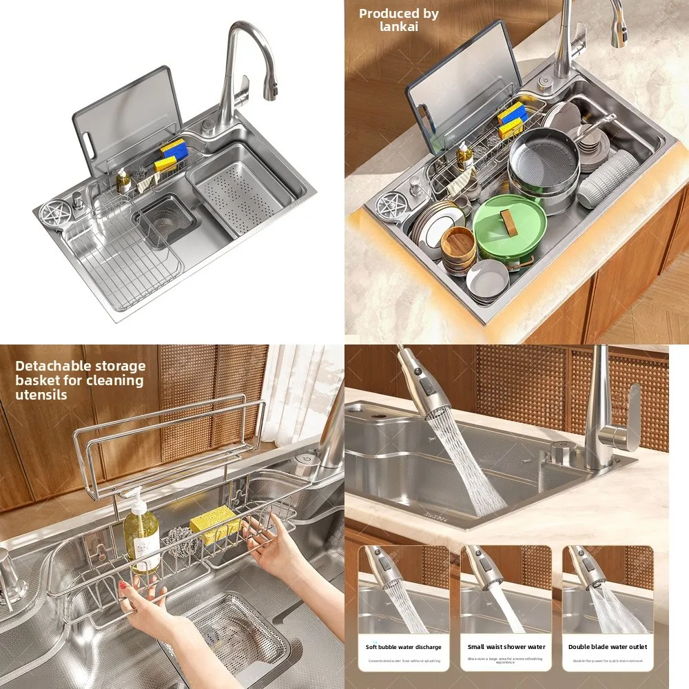 

Под столешницей, кухонная мойка для овощей, многофункциональная раковина из нержавеющей стали 304, бытовая одинарная бак, большая