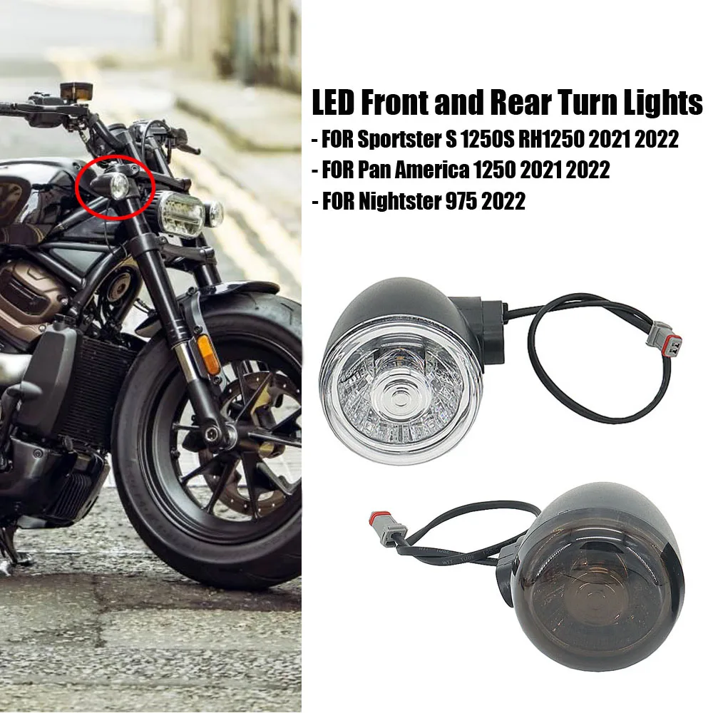 

Front And Rear Turn Signals Indicators LED Lights For Harley RH1250s Sportster S 1250 RH975 Nightster 975 2022 2021