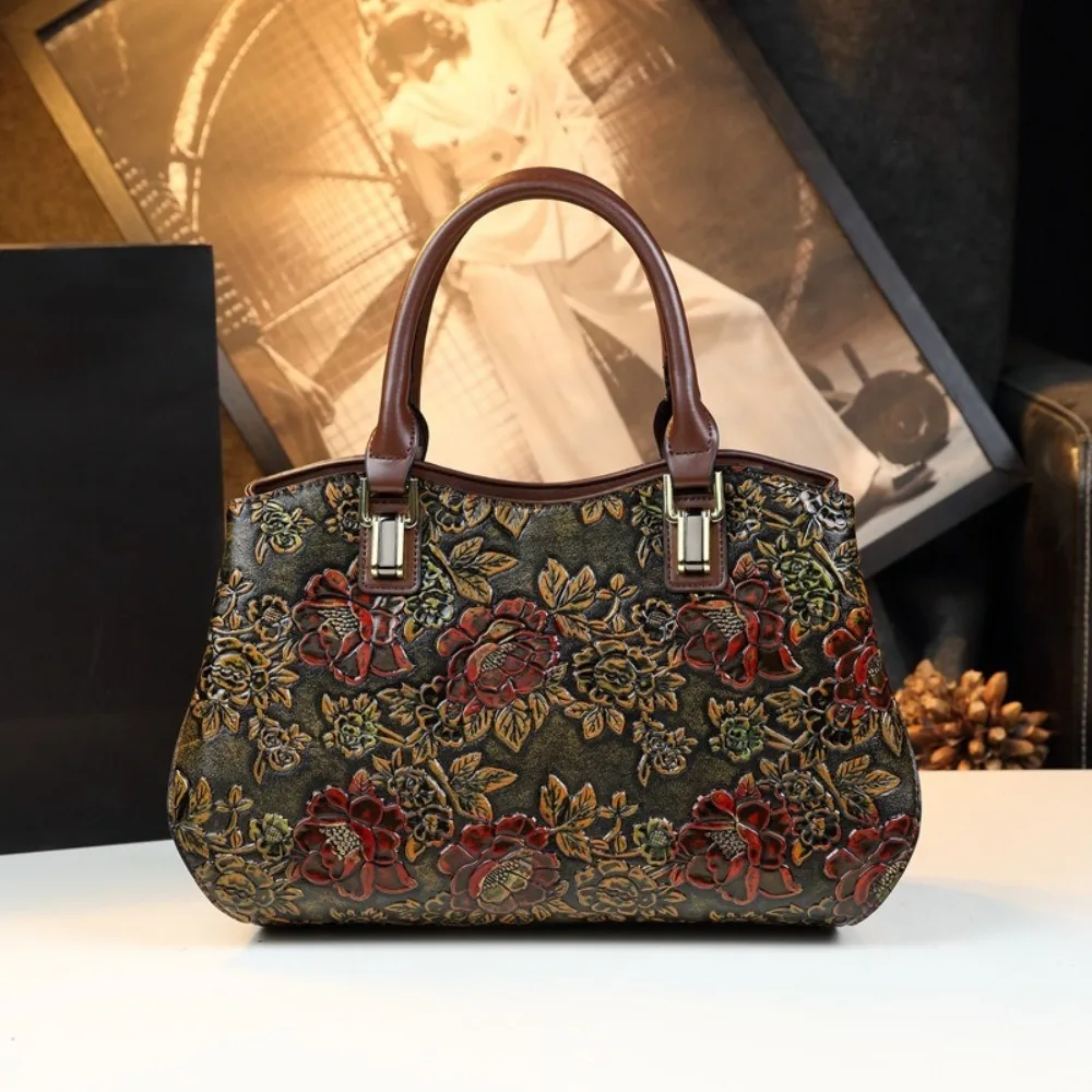 French light luxury first-layer soft leather single shoulder women's bag 2026 new style large capacity soft leather handbag