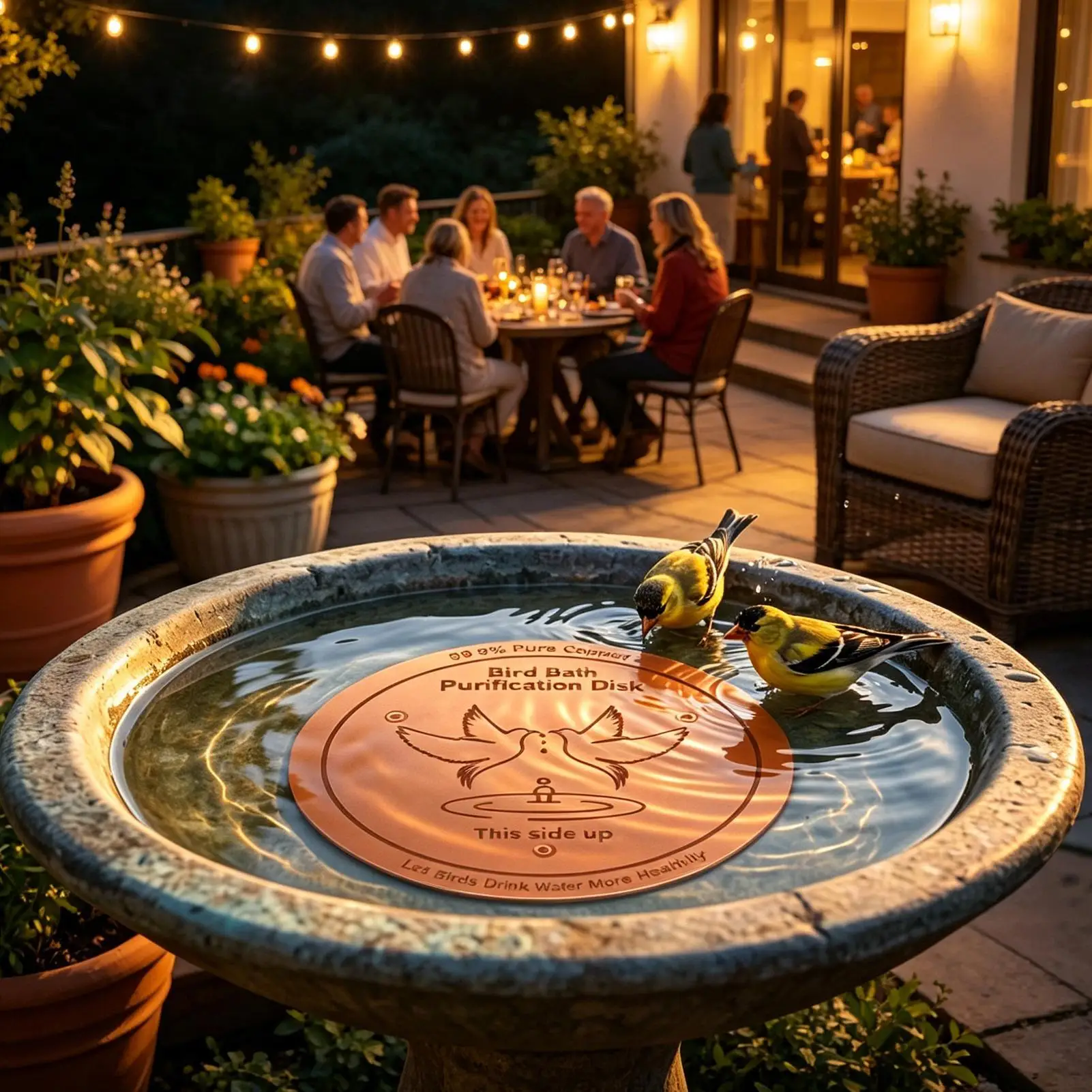 Bird Bath Fountain Disk 10cm Portable Water Cleaning Copper Disk Bird Bath Feeder Plate For Outdoor Garden Backyard Patio