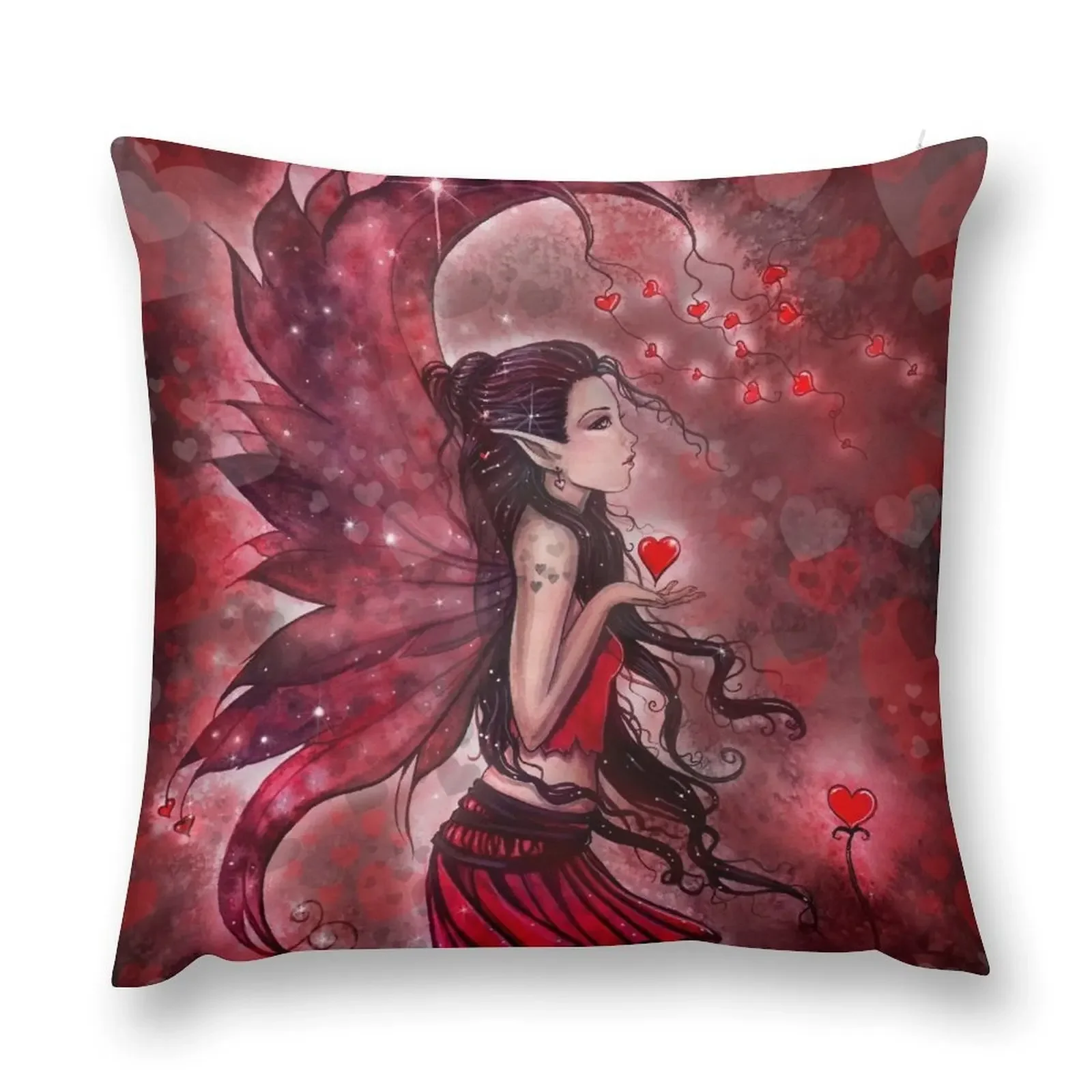 Hearts Valentine Heart Fairy by Molly Harrison Throw Pillow Rectangular Cushion Cover Christmas Covers For Cushions pillow