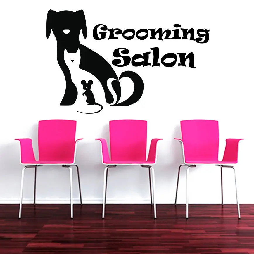 

Grooming Salon Wall Decal Pet Shop Glass StickerPosters Vinyl Art Decor Mural Pet Clinic