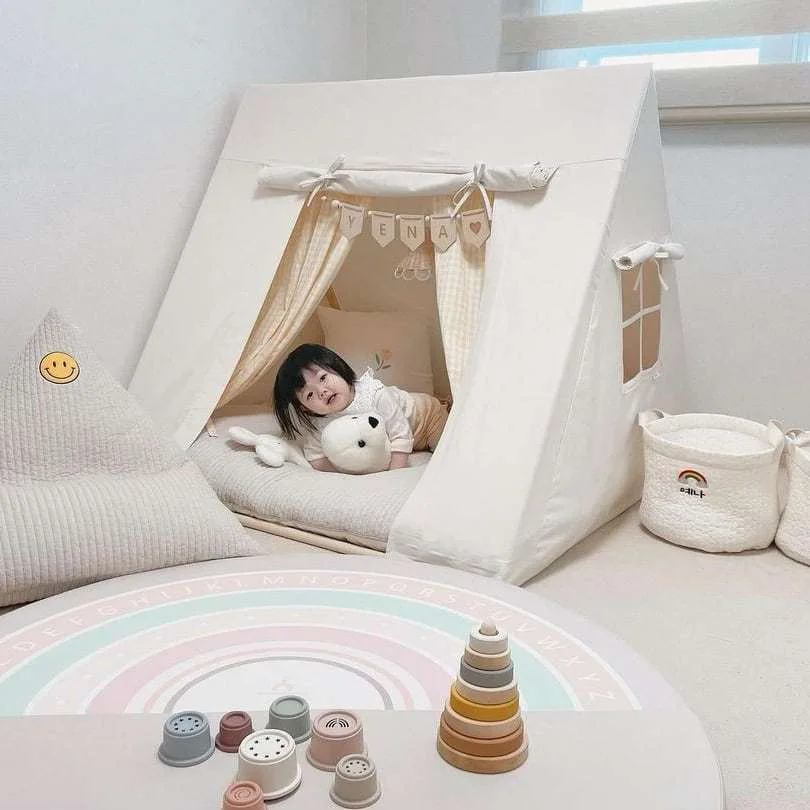 Nordic INS Children's Toy House Men's and Girls' Indoor Castle Family Game House Cotton Canvas Tent