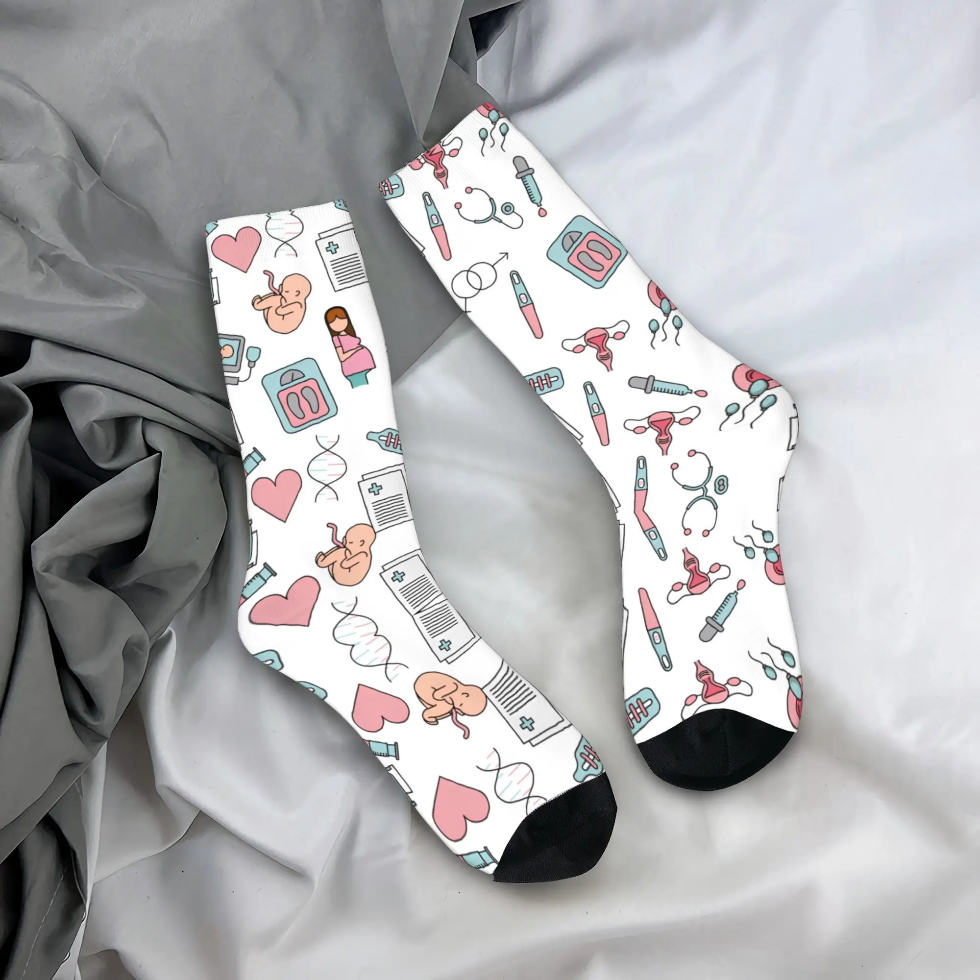 Cute Doctor Nurse Medical Socks  Leisure Stockings Men Breathable Outdoor Sports Socks Autumn Printed Anti Skid Socks