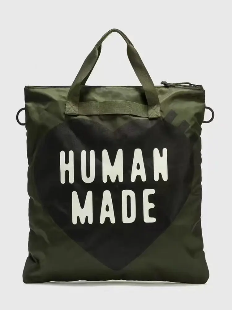 Human Made Japanese Trendy Love Printed Tote Headbag Helmet Bag Single Shoulder Crossbody Bag Office Bag