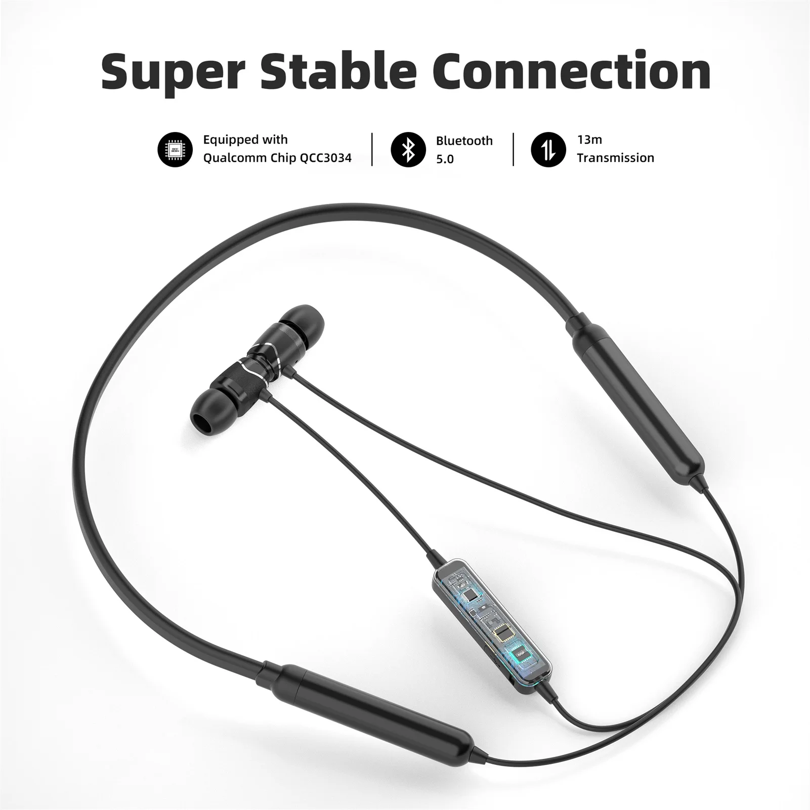 SoundMAGIC E11BT Neckband Bluetooth Headphones Wireless Sports Earphones in Ear Headset with Microphone Noise Isolating Earbuds