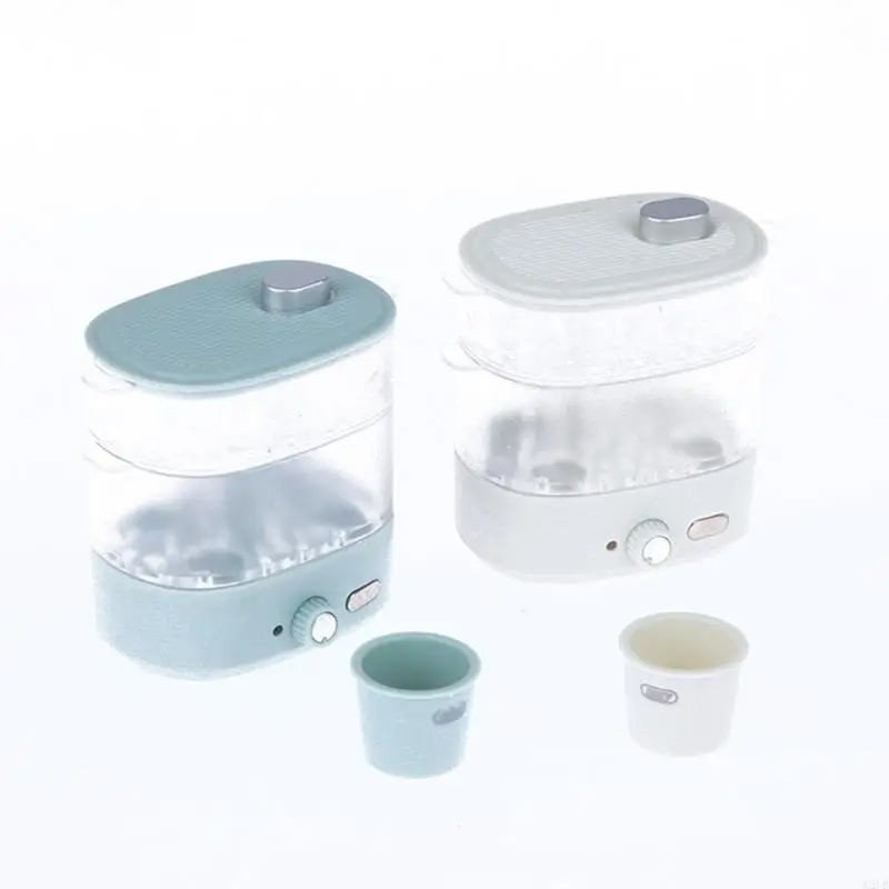 Juego accesorios para electrodomésticos en miniatura plástico para casas muñecas 1/12, incluido gabinete pan para