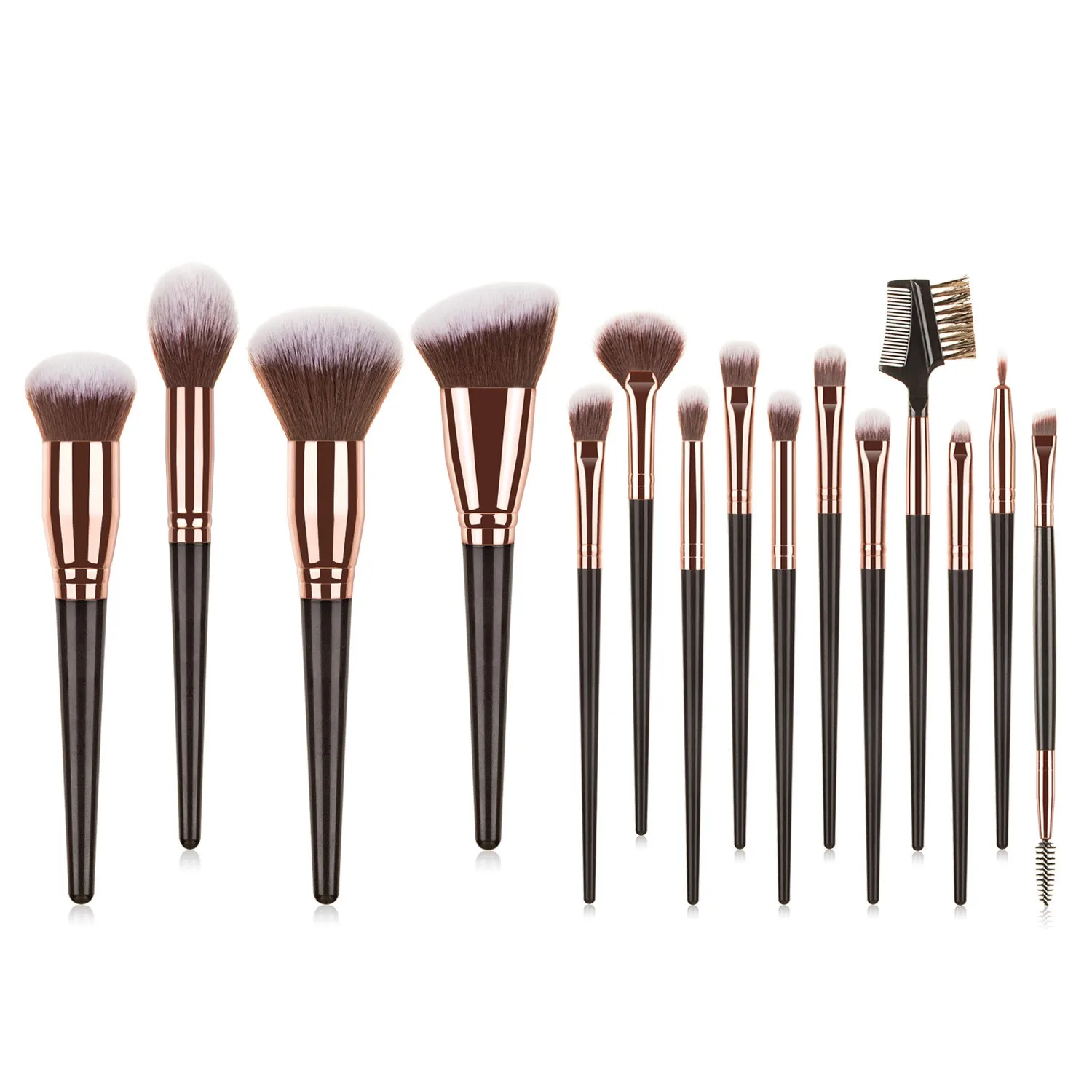 

15 pcs/set Bicolor gradient non-floating powder multi-function brush Eye makeup brush kit with Makeup bag