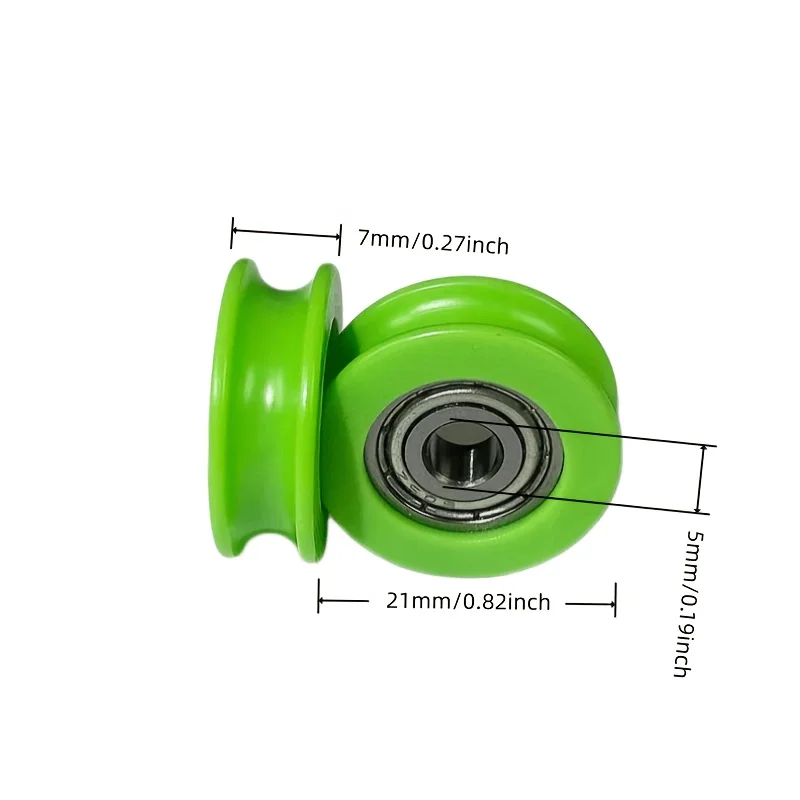 8Pcs U‑Groove Nylon Bearing Pulley Wheels 5x21x7mm Sliding Door Window Roller Replacement Hardware Accessories