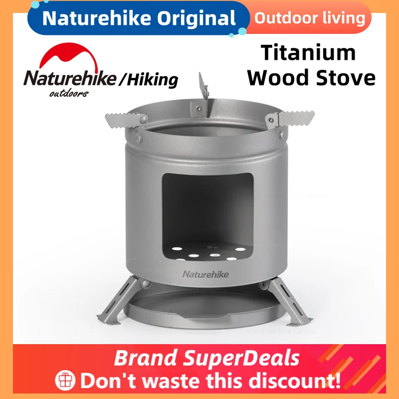 Naturehike Original Titanium Wood Stove Firewood Furnace Outdoor Camping Stove Cooking Burner Lightweight Stainless Steel Picnic