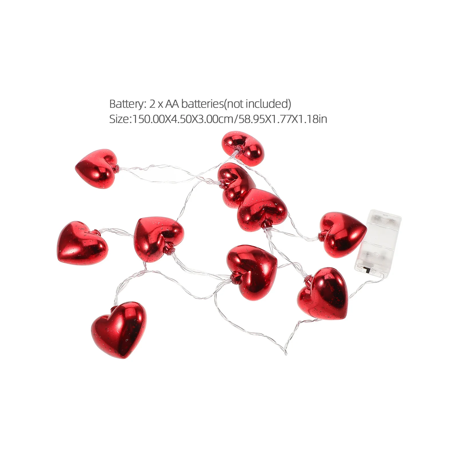 سلسلة أضواء Led على شكل قلب 1.5 متر ديكور رومانسي أحمر دافئ مرن لعيد الحب وحفلات الزفاف وغرفة النوم الداخلية والخارجية #3