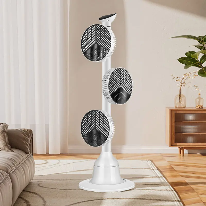 Integrated air circulation fan Large wind vertical floor fan Bedroom silent multi-head fan