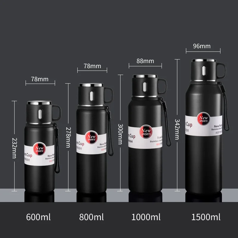 1000ML Thermos water bottle Stainless Steels Vacuum Flask Hot Coffee tea Water Heat Preservation Bottles Cold Tumbler drinkware - Image 4