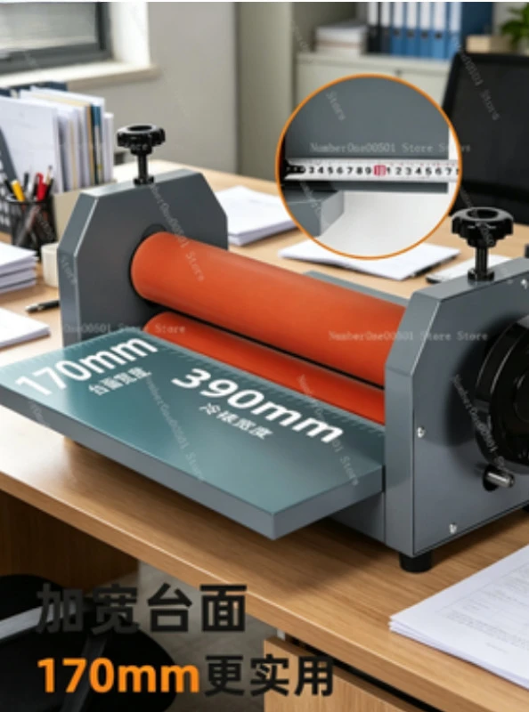 

TK390 Small Manual Cold Laminator Rubber Roller Applicator Graphic Film Coating KT Board Laminator