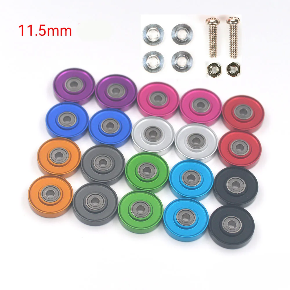 2PCS 95301 95499 15437 94860 13mm/11.5mm Aluminum Rollers Hollow Wheel Guide Roller Tamiya Mini 4WD Car Spare Homemade Parts