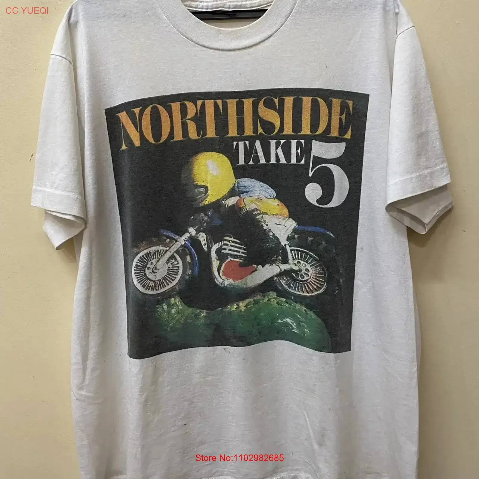Винтажная футболка 90-х годов Northside Take 5 Album, унисекс, все размеры, TU142, винтажная, с эффектом потертости, повседневный топ для ежедневной носки, модная, универсальная.