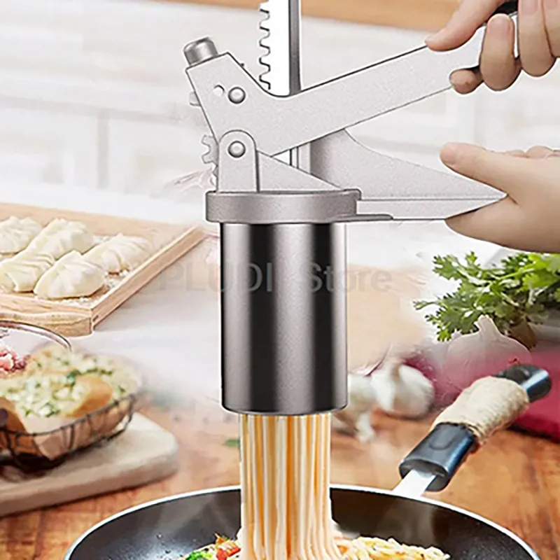 

Многофункциональная машина для изготовления макаронных изделий из нержавеющей стали с алюминиевой ручкой, ручной пресс для лапши, инструмент для приготовления свежих макаронных изделий