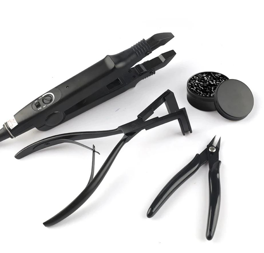 

Professional Keratin Bonding Extensions Tool Kit Hair Connector Sealing Hair Pliers Bonding Cutter Italian Keratin Glue Beads