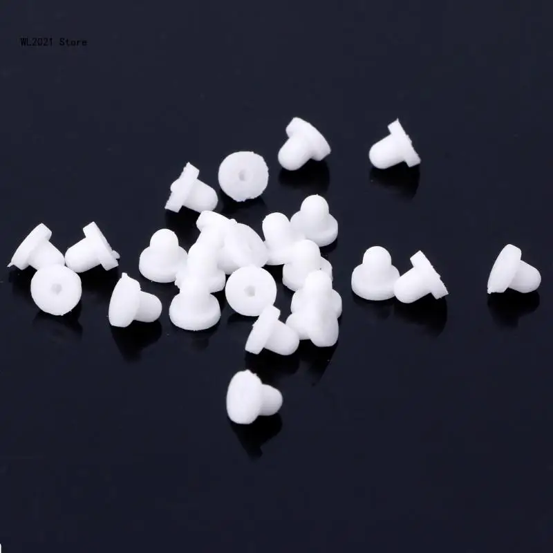 White Soft Silicone Anti-Pain Ear Clip Pad Earrings Backs Stopper Accessories DIY Ear Jewelry Findings Components