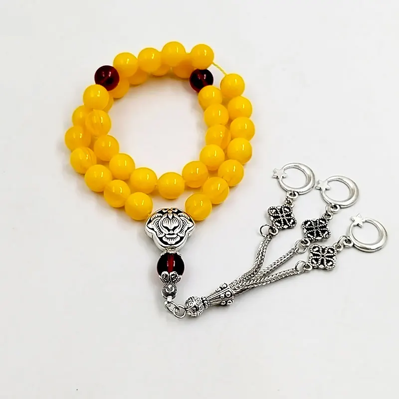 

Tasbih yellow resin Turkish fashion bracelet 33 45 51 99 100 prayer beads arab bangle Misbaha Muslim eid ramadan gift