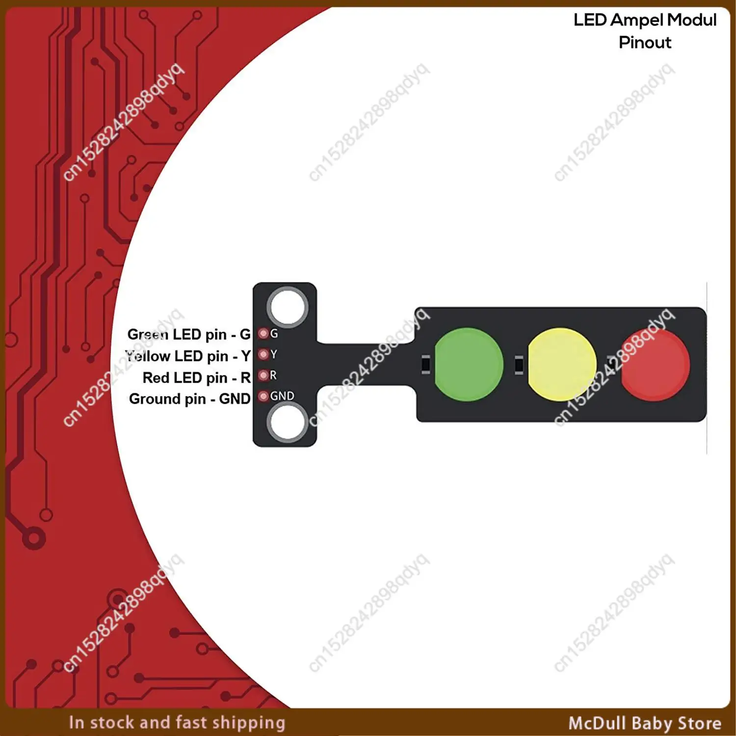 ABJA-5X LED Traffic Light Module Creative DIY Mini Traffic Light 3.3-5V Compatible With For Arduino