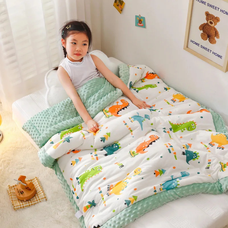 

Double-sided Warm Velvet Children Blanket Plaid Thickened Kids Stroller Bedding Quilt Stitch Super Soft Children's Accessories