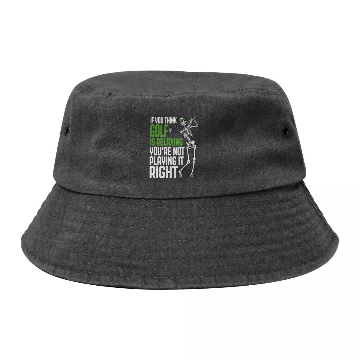 

Golf Is Relaxing Funny Skeleton Golfer Humor Quote Bucket Hat Streetwear Funny hats Dropshipping cute Women Hats Men's