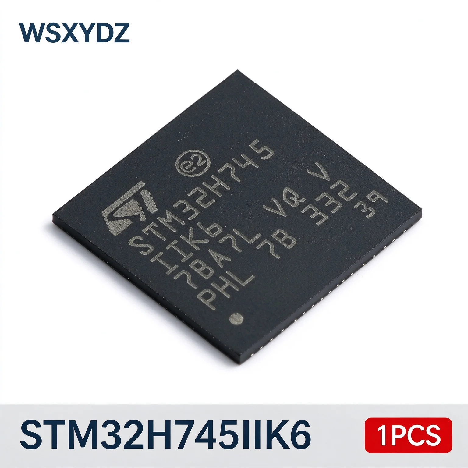 1PCS STM32H745IIK6 ST Dual-Core Cortex-M7+M4 MCU 480MHz 2MB Flash 1MB RAM UFBGA201 ART L1 Cache SMPS New Original（113）