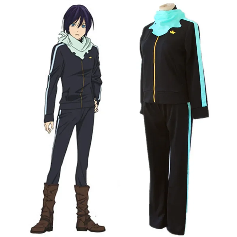 Anime Noragami Stray God Yato men Cosplay Costume Sports Outfit Pants Scarf Whole Set Halloween Uniforms